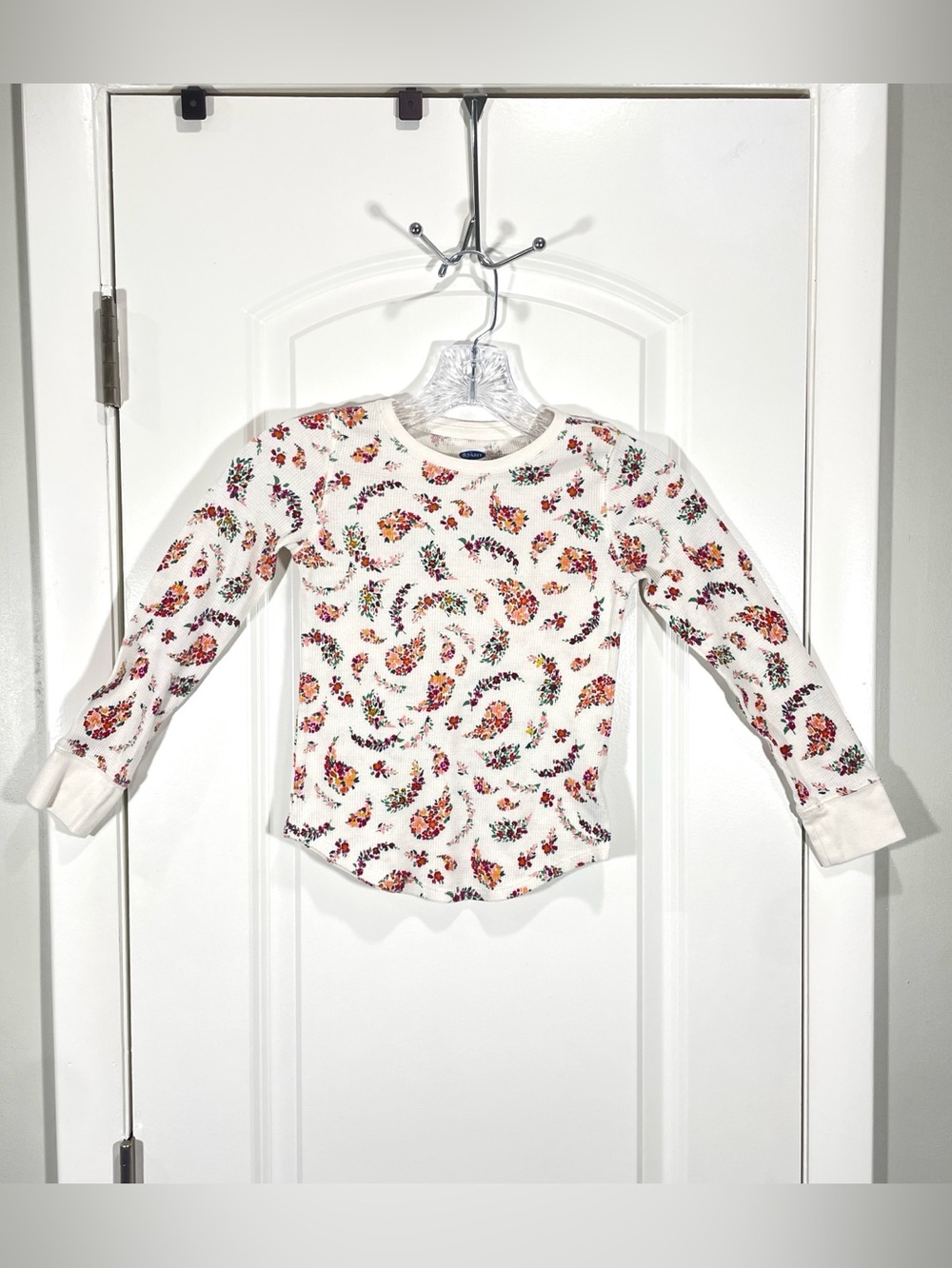 Old Navy Girls Floral Paisley Waffle Knit Long Sleeve Cottagecore Fall boho
